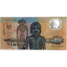 AUSTRALIA 1988 . TEN 10 DOLLARS BANKNOTE . ERROR . UNUSUAL TYPE OF PRESSING